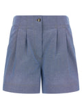Blue Cotton Bermuda Shorts