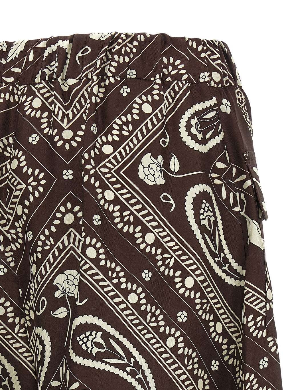 Brown Silk Bermuda Shorts