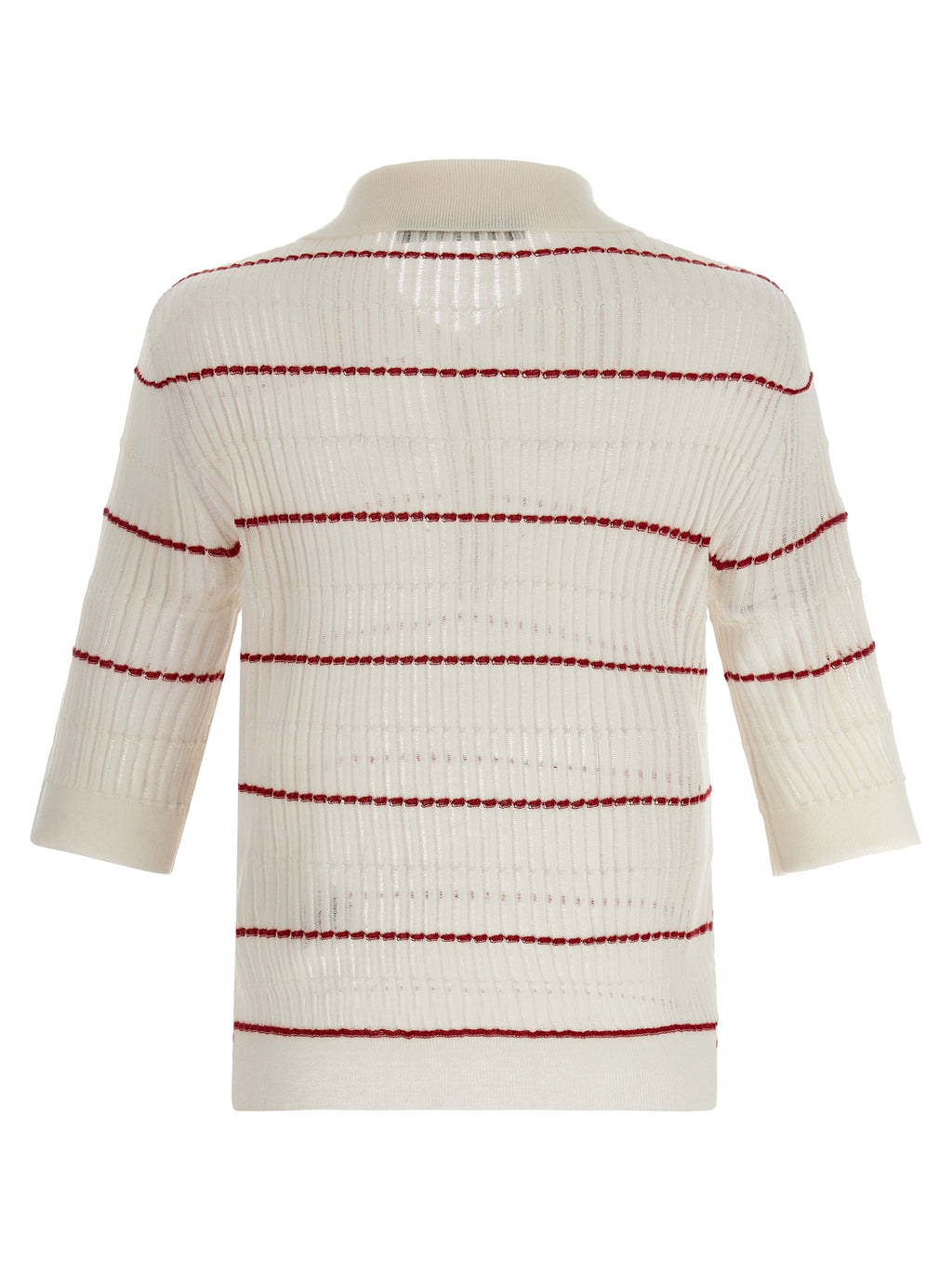 White Silk Polo Shirt
