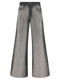 Gray Cotton Flared Jeans