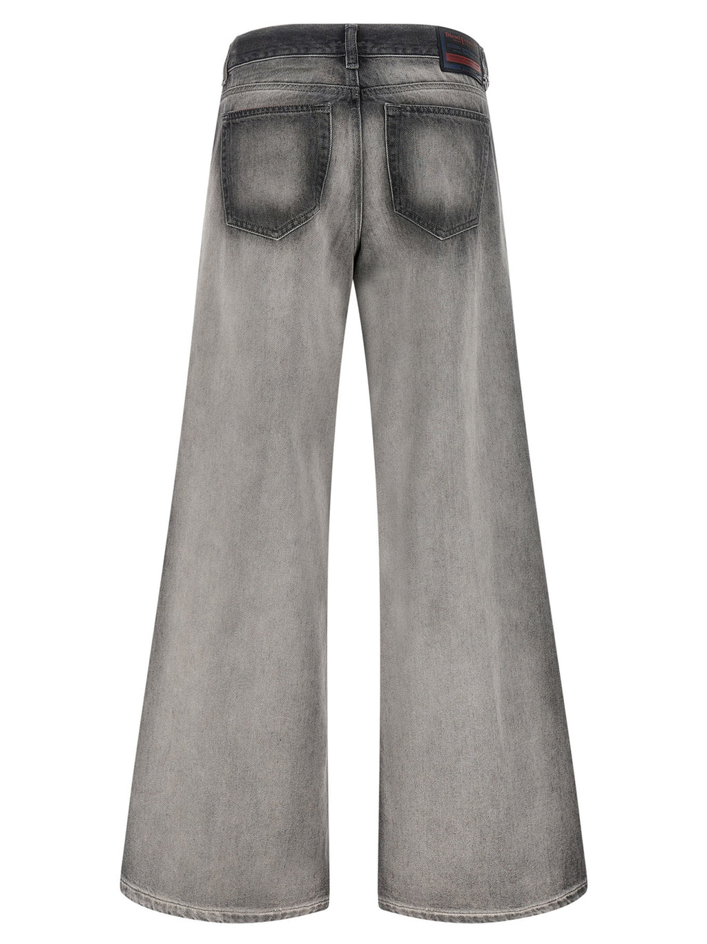 Gray Cotton Flared Jeans
