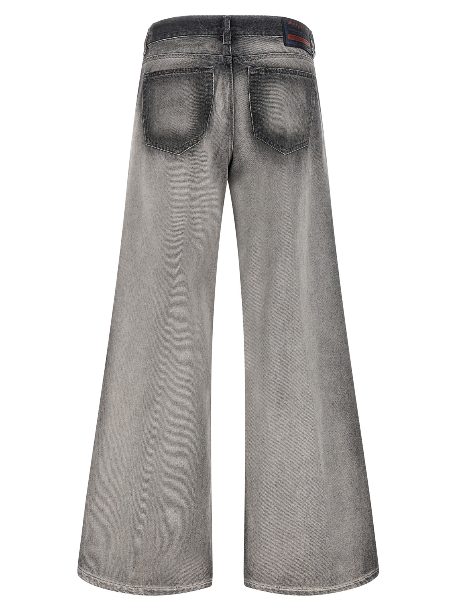 Gray Cotton Flared Jeans