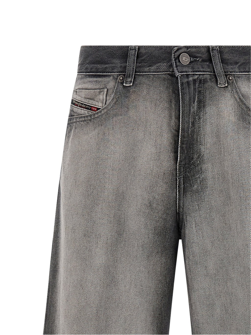Gray Cotton Flared Jeans