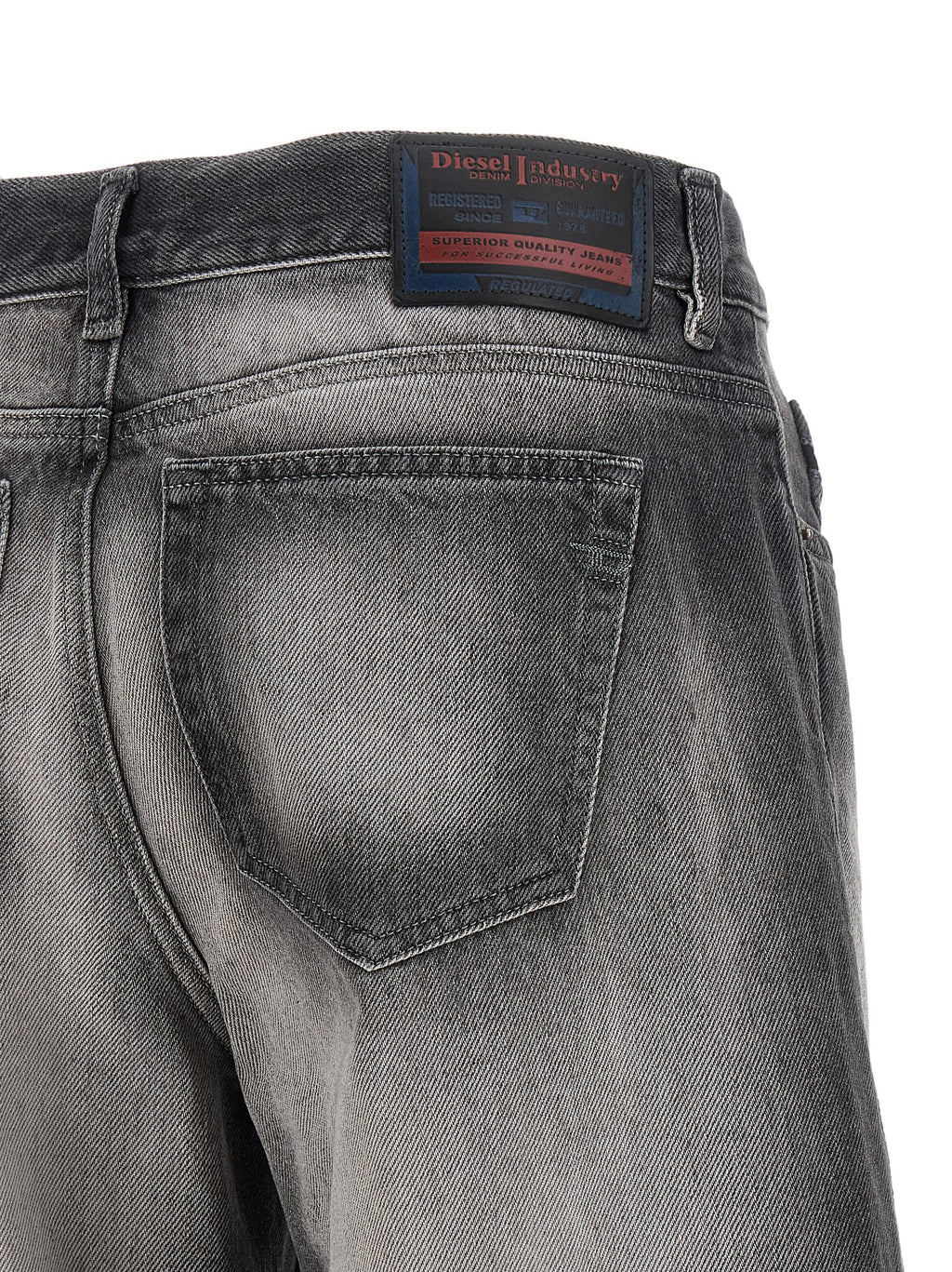 Gray Cotton Flared Jeans