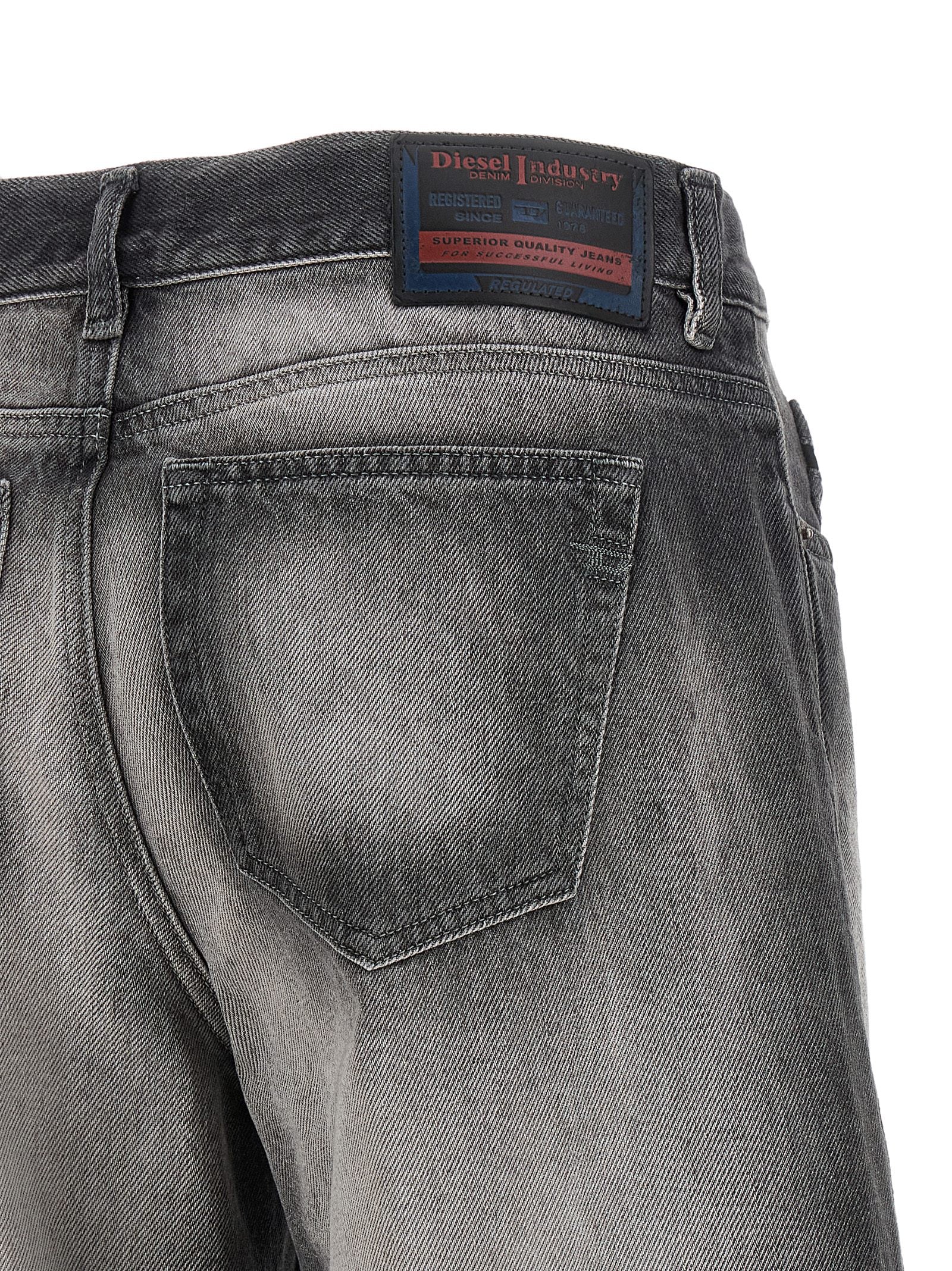 Gray Cotton Flared Jeans
