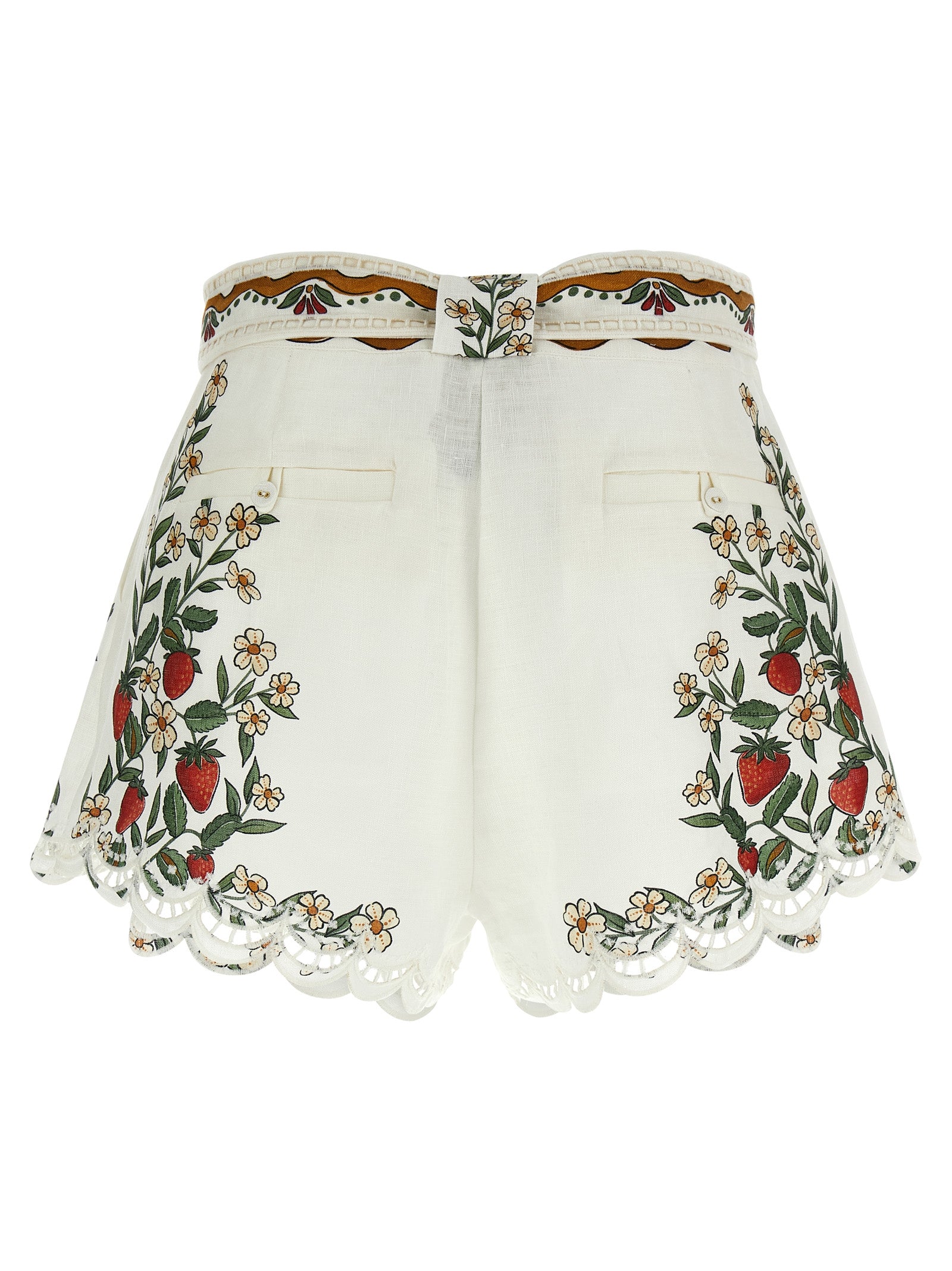 White Viscose Bermuda Shorts