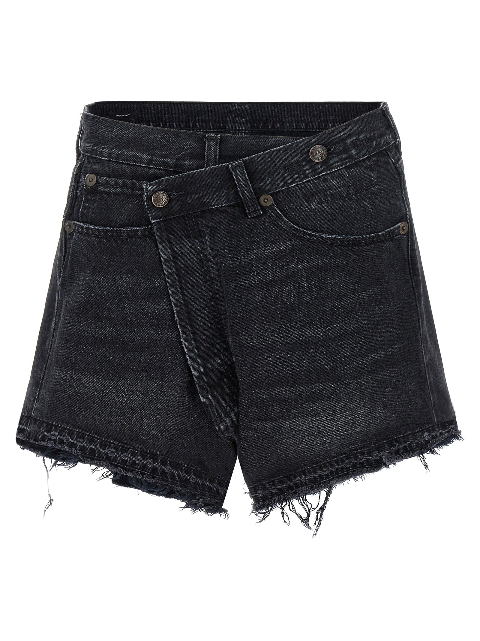 Black Cotton Bermuda Shorts