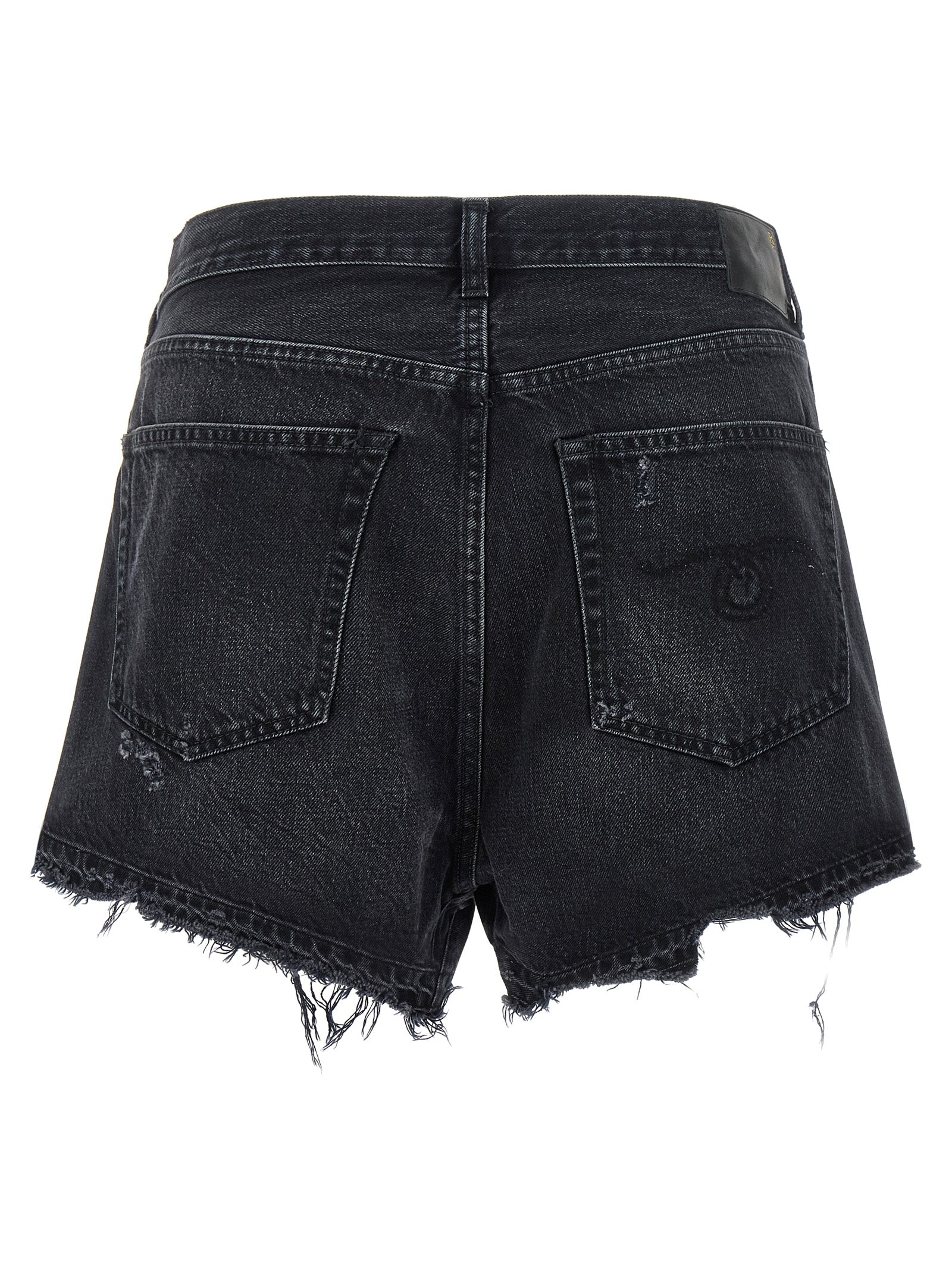 Black Cotton Bermuda Shorts