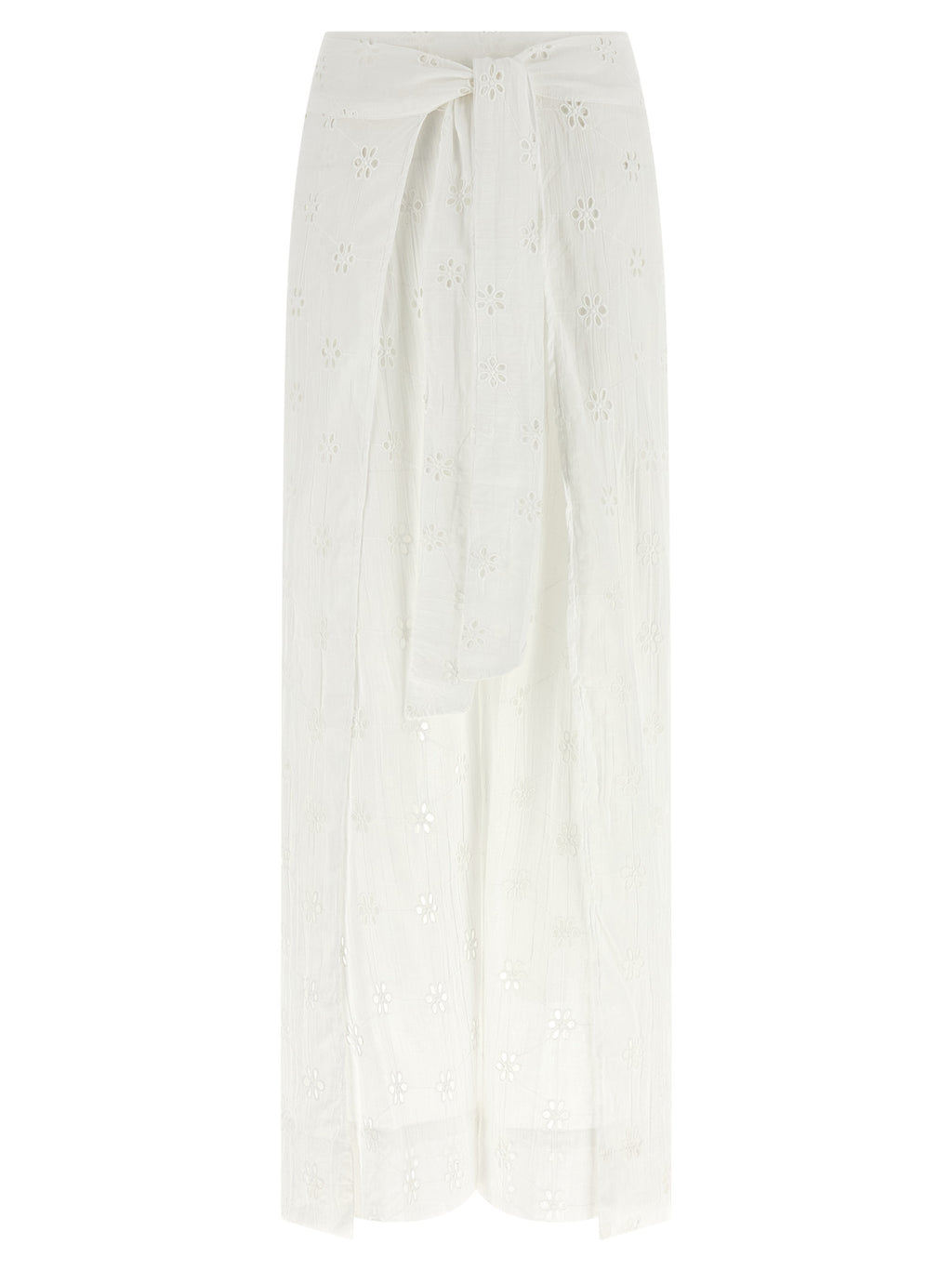 White Cotton Casual Pants