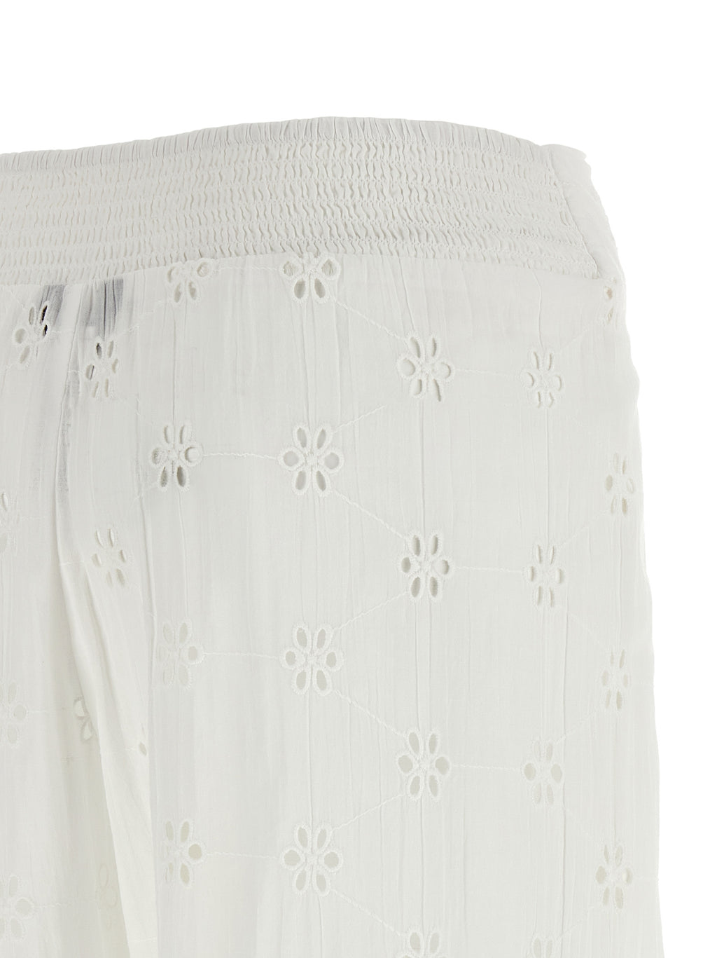White Cotton Casual Pants