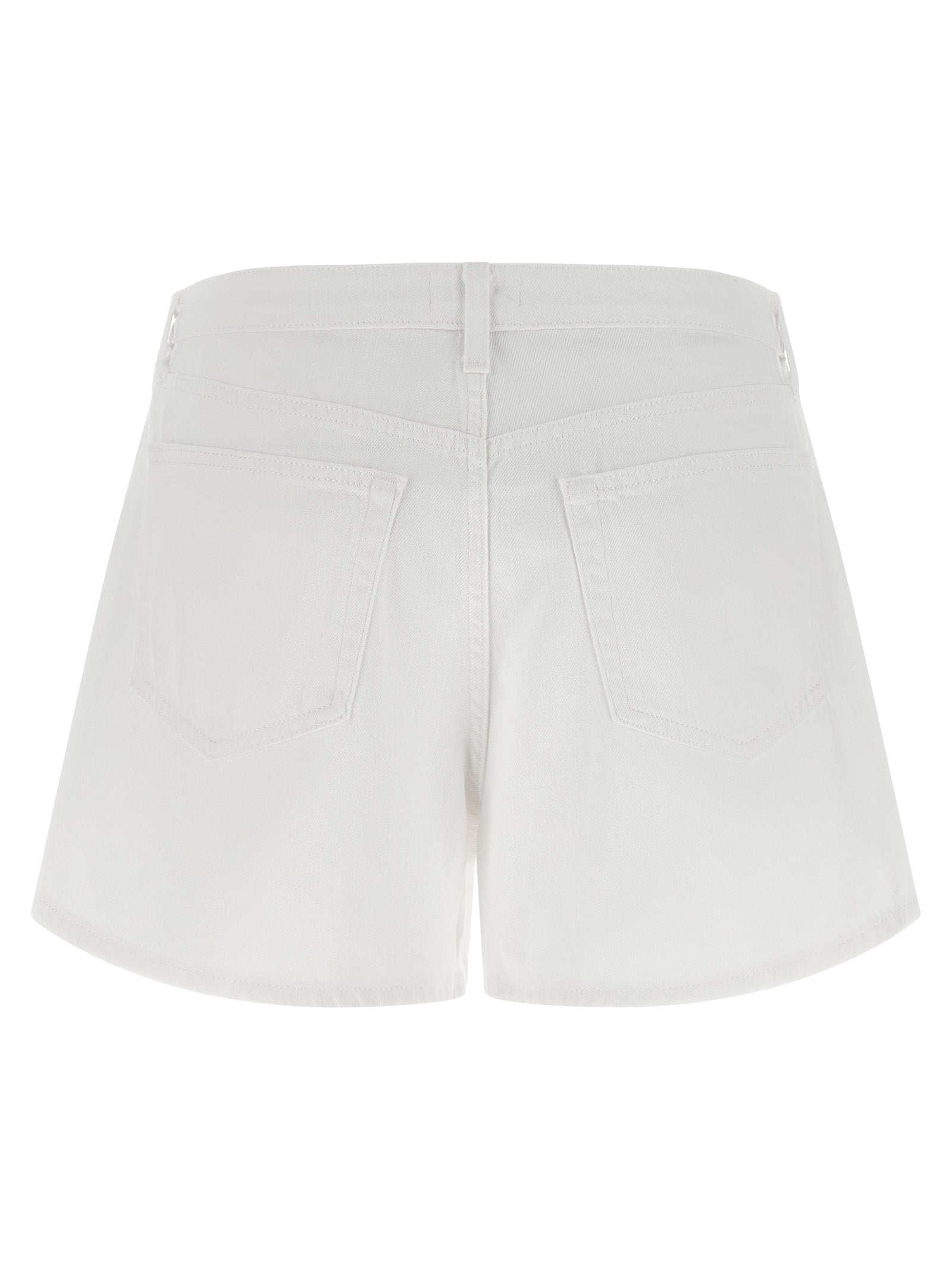 White Cotton Bermuda Shorts