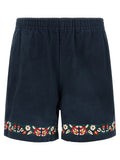 Blue Cotton Bermuda Shorts