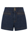 Blue Cotton Bermuda Shorts