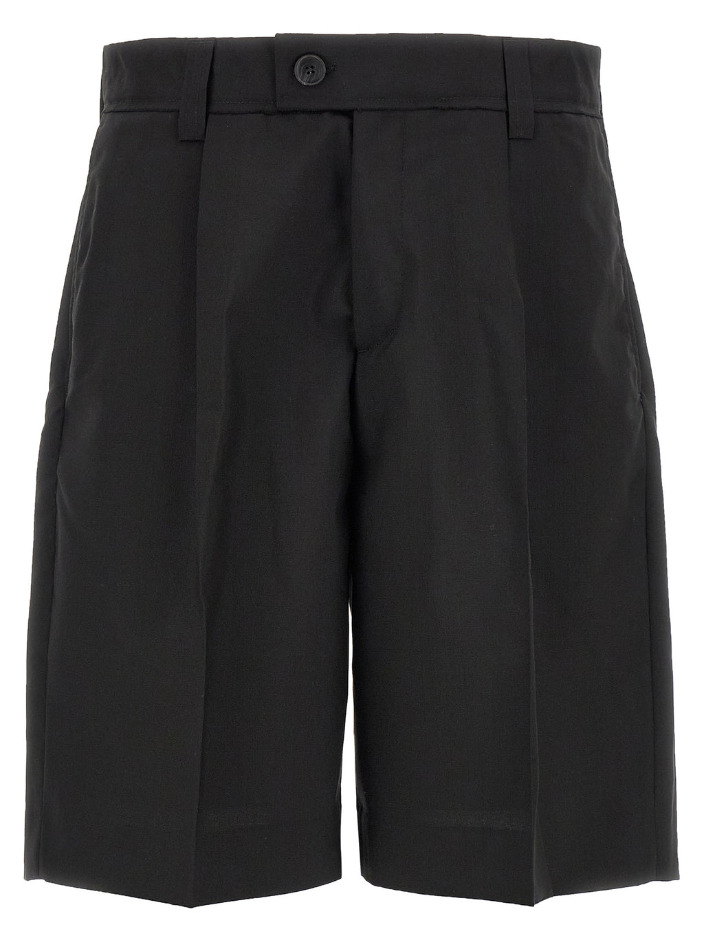 Black Wool Bermuda Shorts