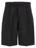 Black Wool Bermuda Shorts