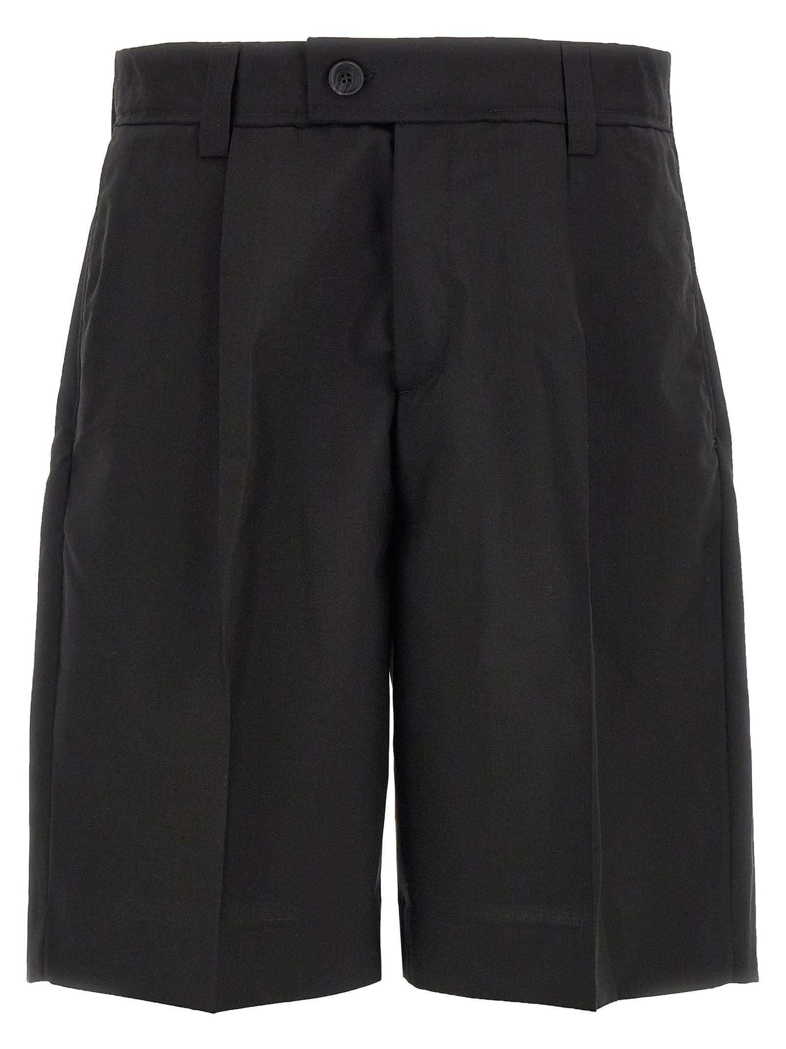 Black Wool Bermuda Shorts