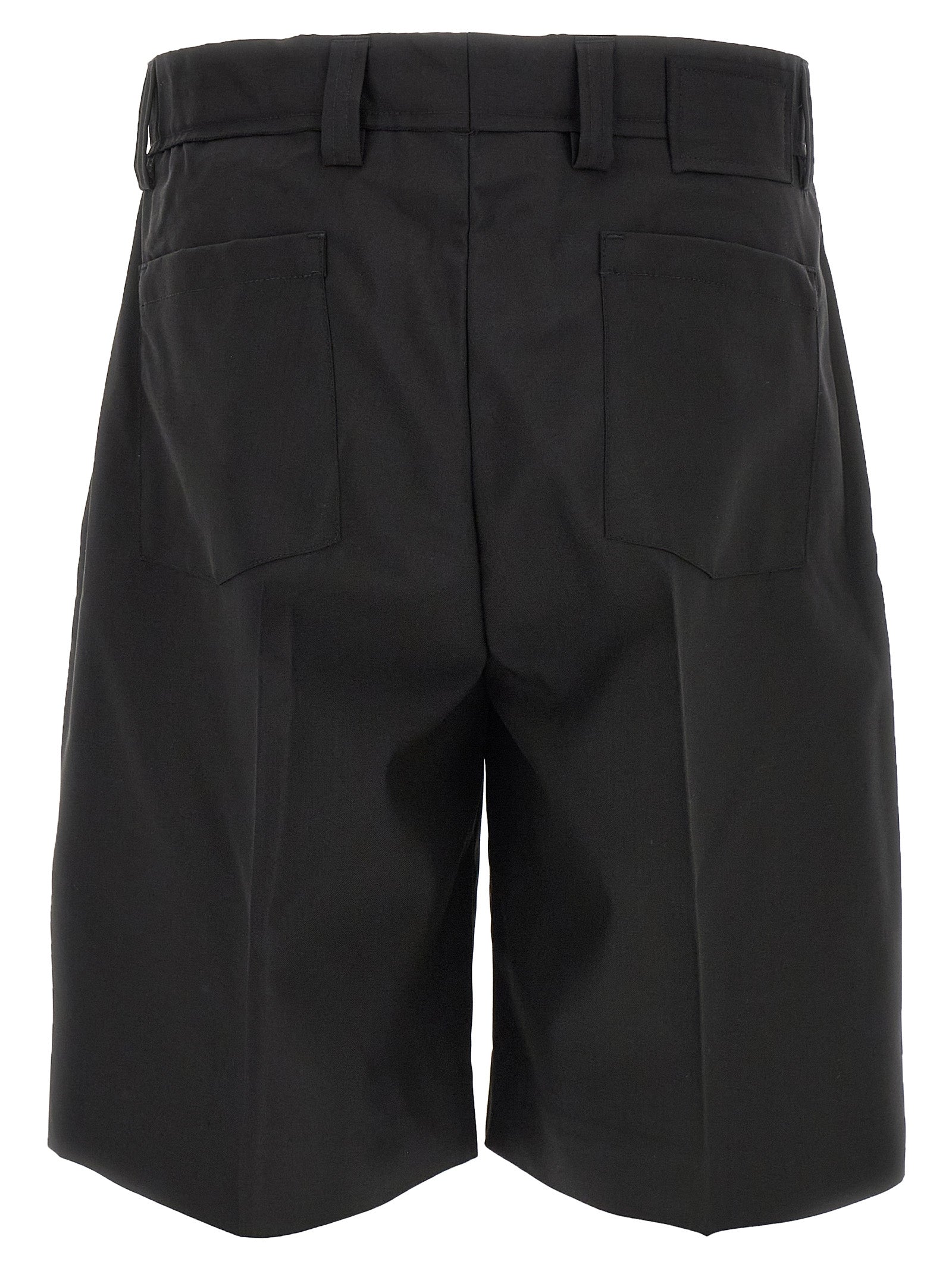 Black Wool Bermuda Shorts