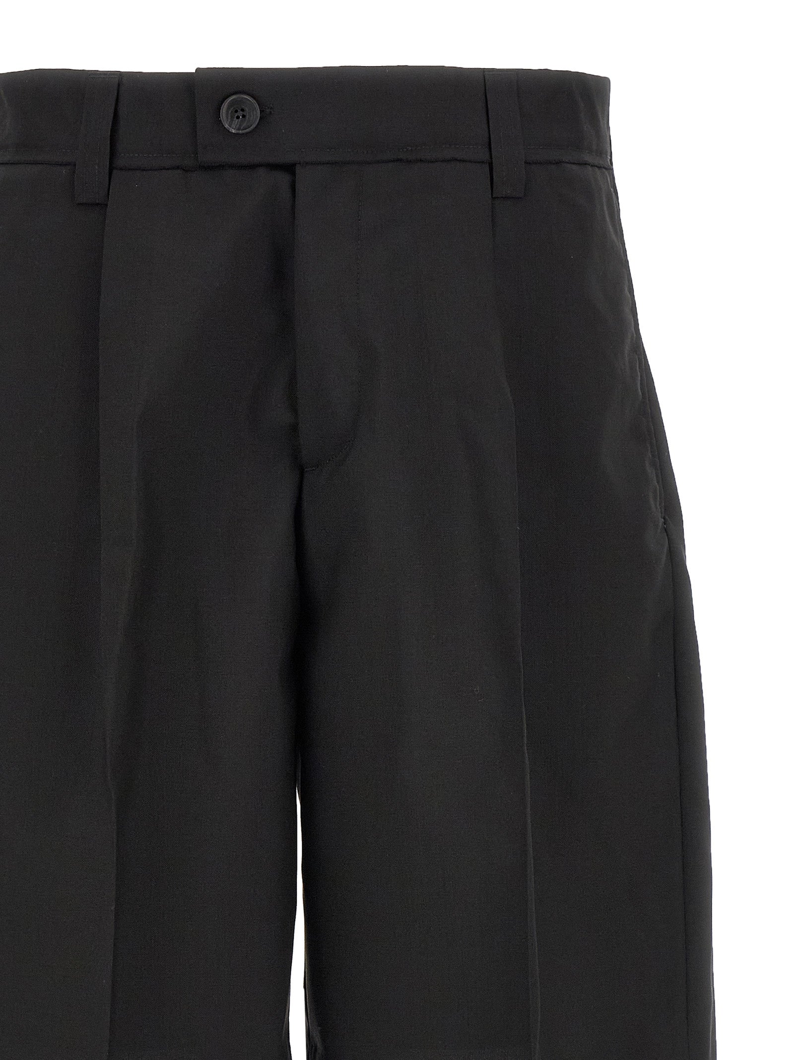 Black Wool Bermuda Shorts