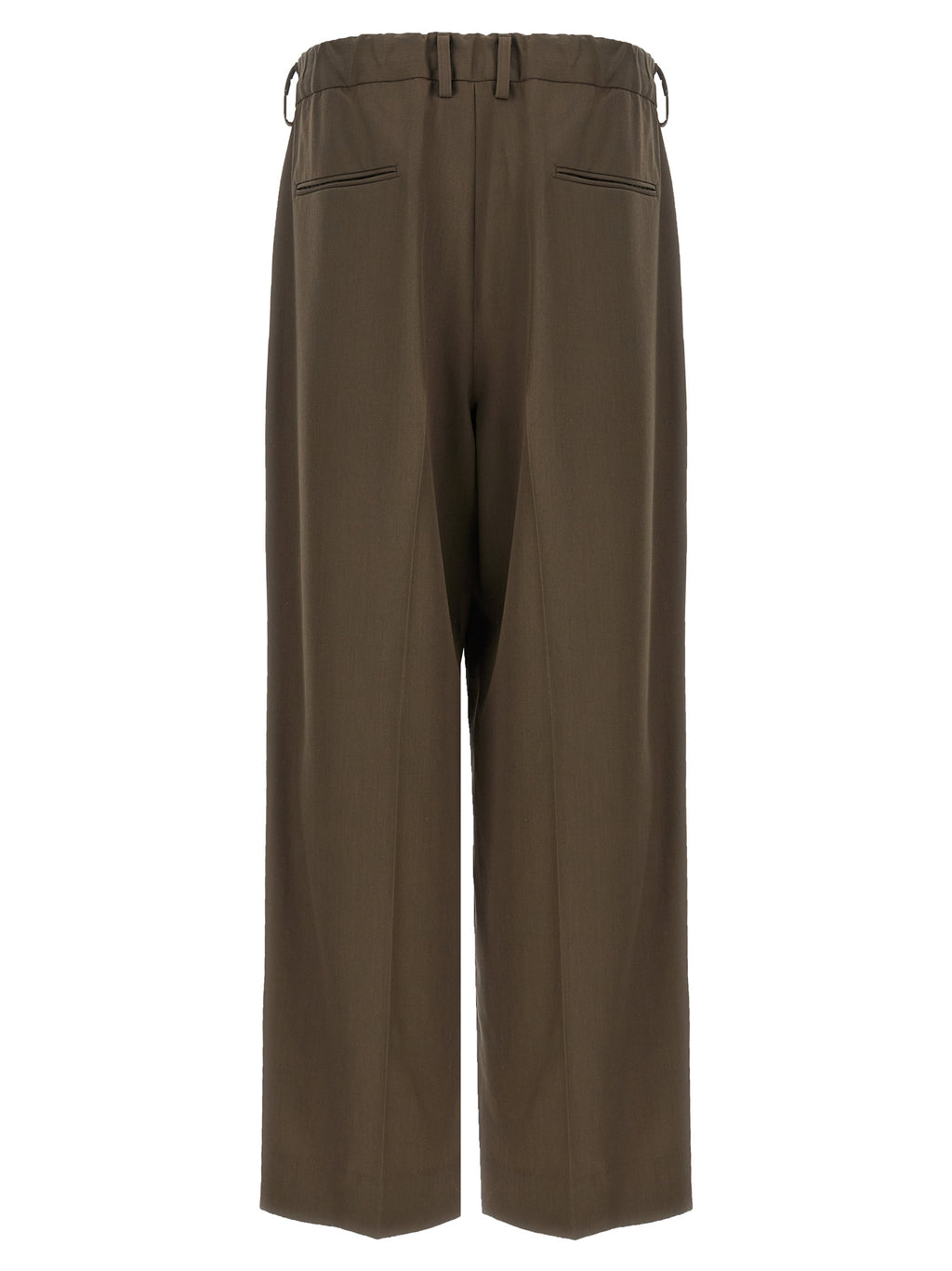 Brown Wool Casual Pants