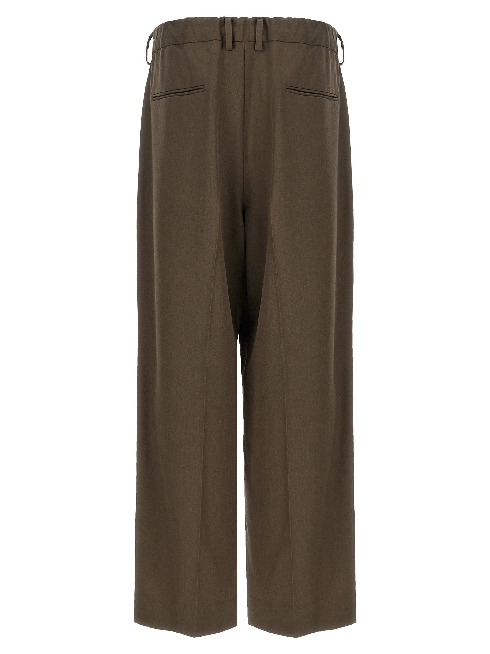 Brown Wool Casual Pants