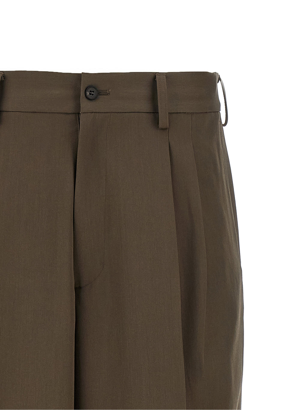 Brown Wool Casual Pants