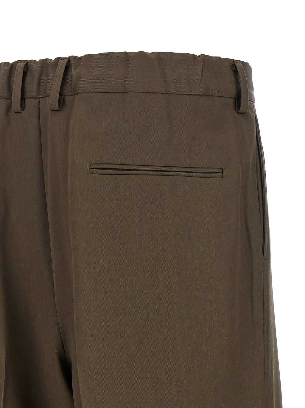 Brown Wool Casual Pants