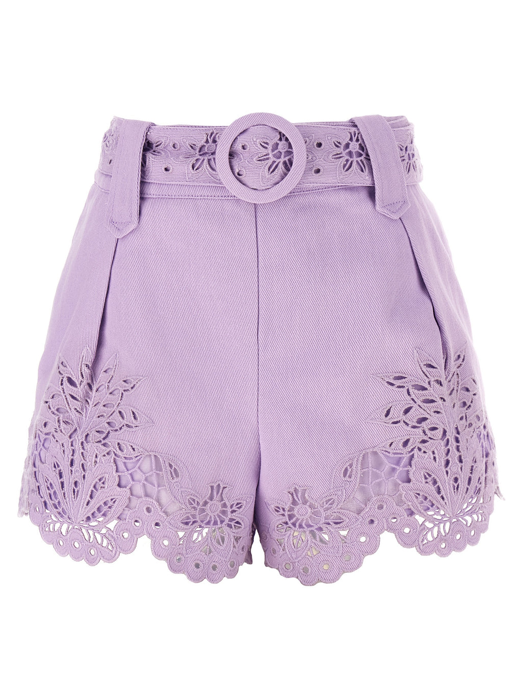 Purple Linen Bermuda Shorts