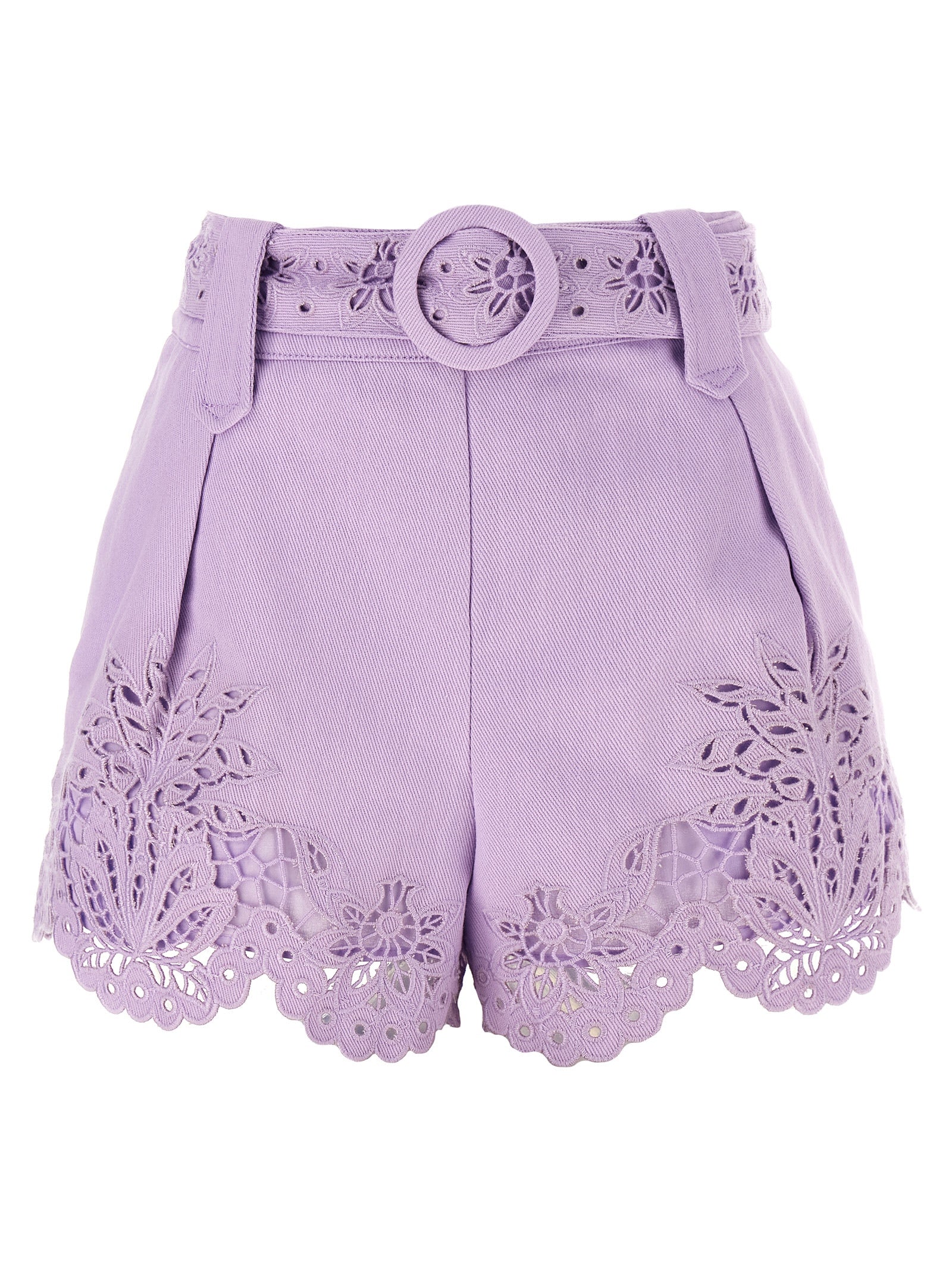 Purple Linen Bermuda Shorts