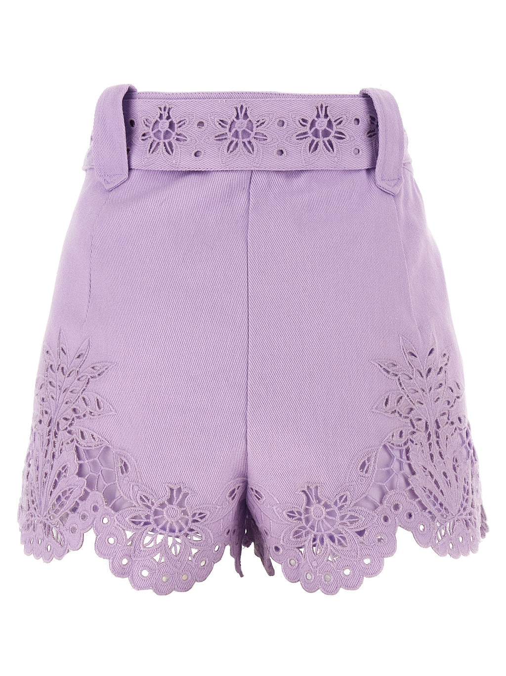 Purple Linen Bermuda Shorts