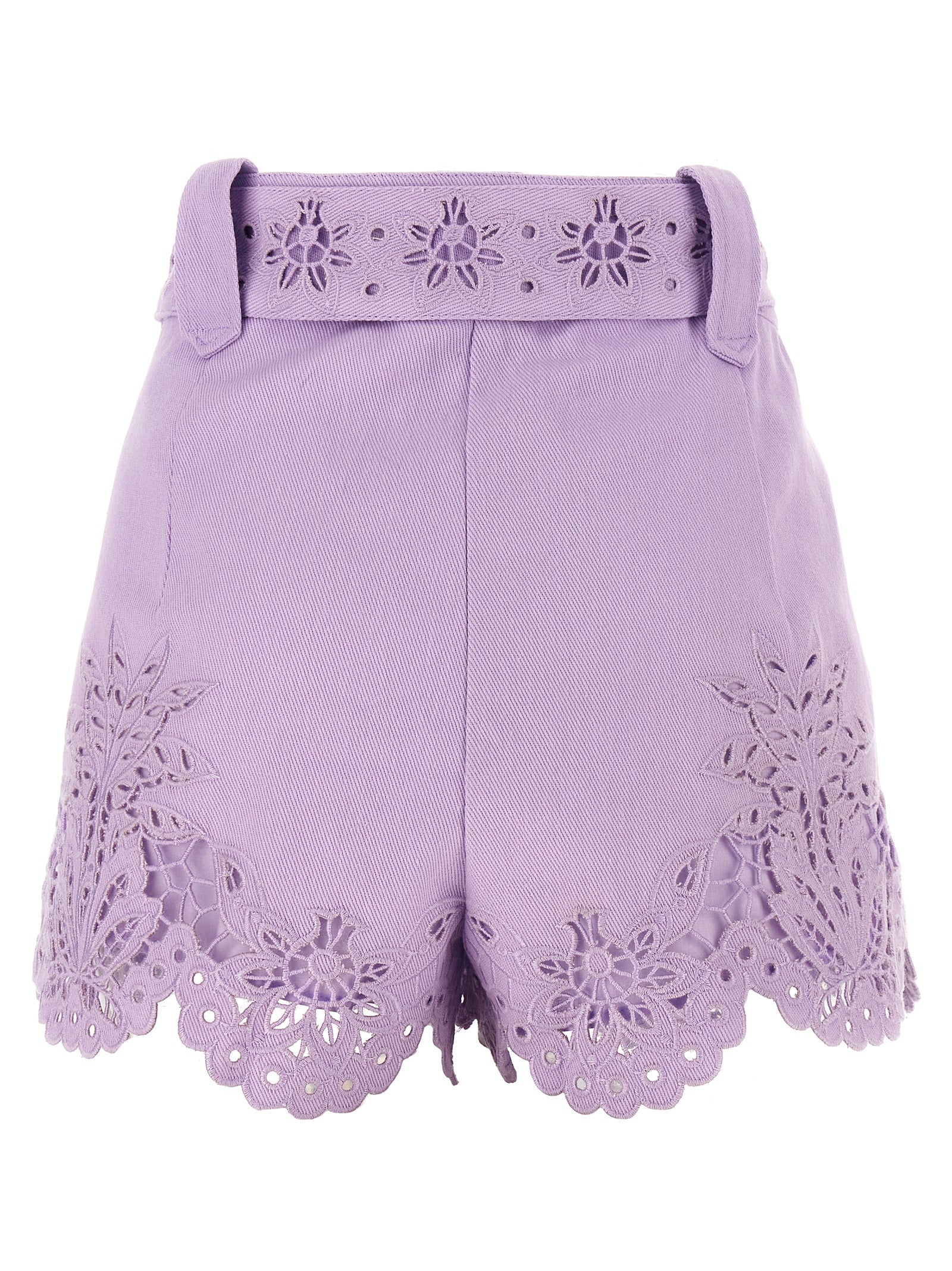 Purple Linen Bermuda Shorts