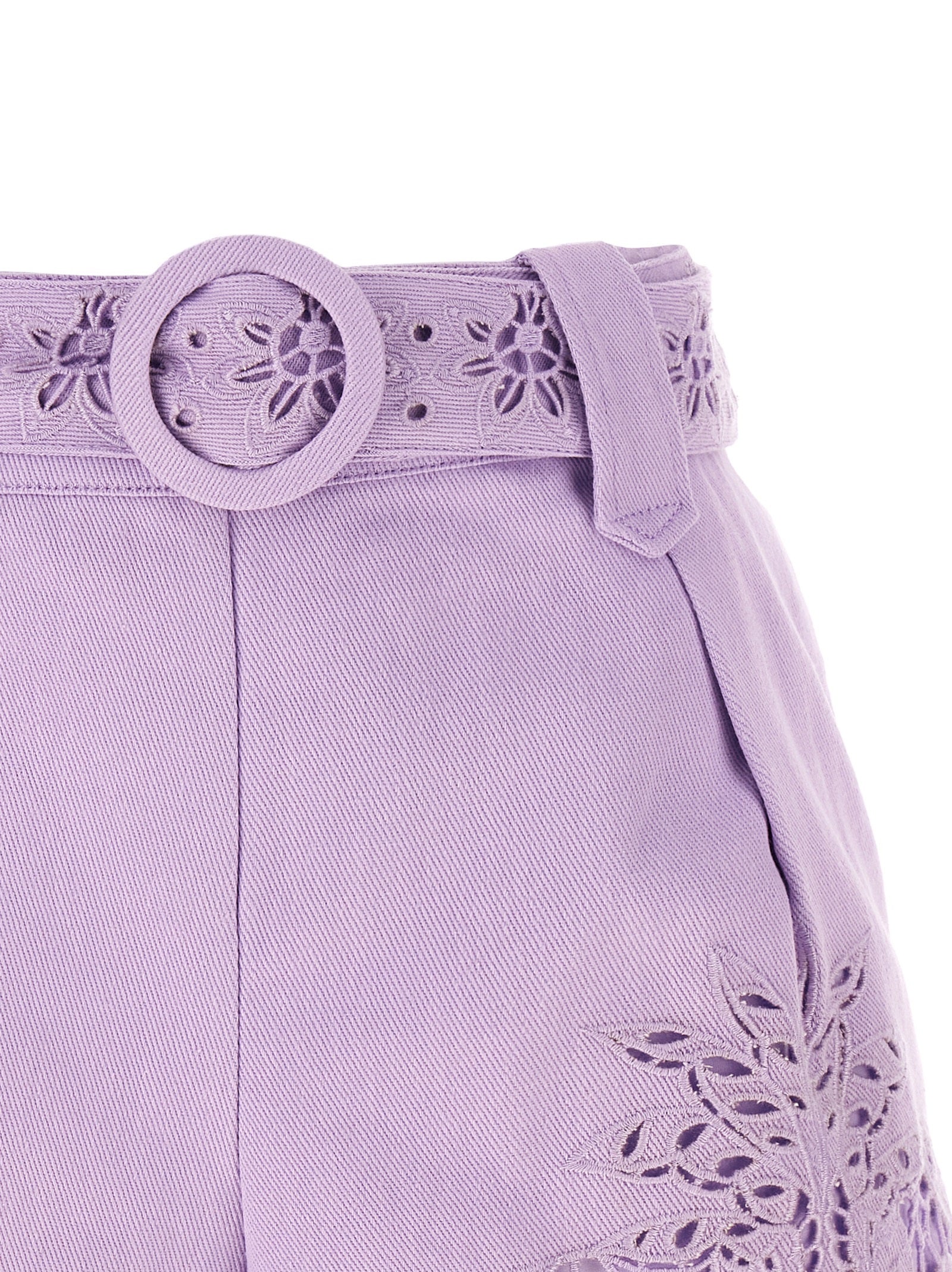 Purple Linen Bermuda Shorts