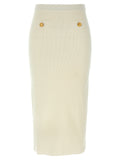 White Wool Midi Skirt