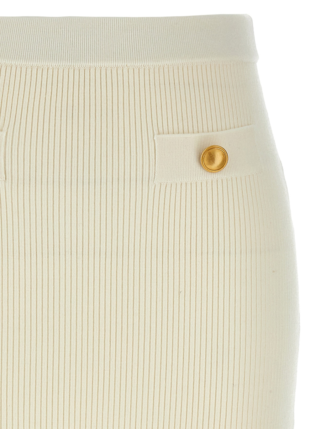 White Wool Midi Skirt