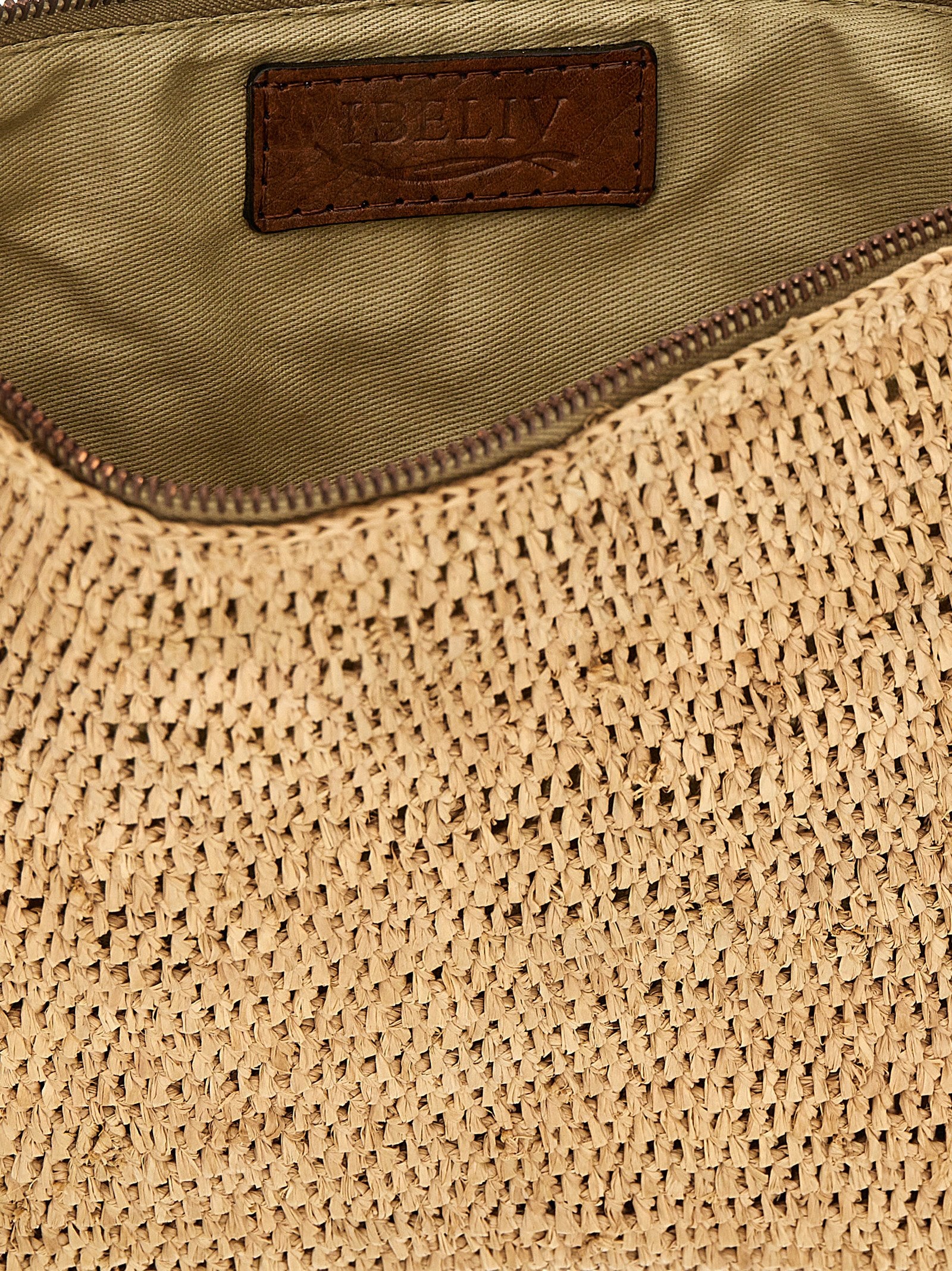 Beige Raffia Clutch Bag