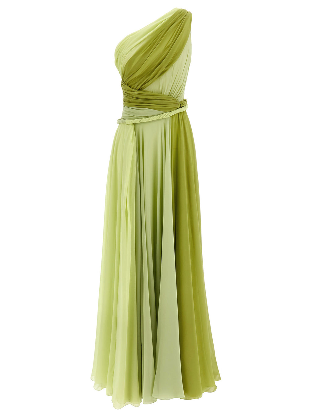 Bicolor Silk Long Dress