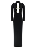 Black Viscose Long Dress