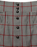 Gray Checkered High Waist A-line Mini Skirt