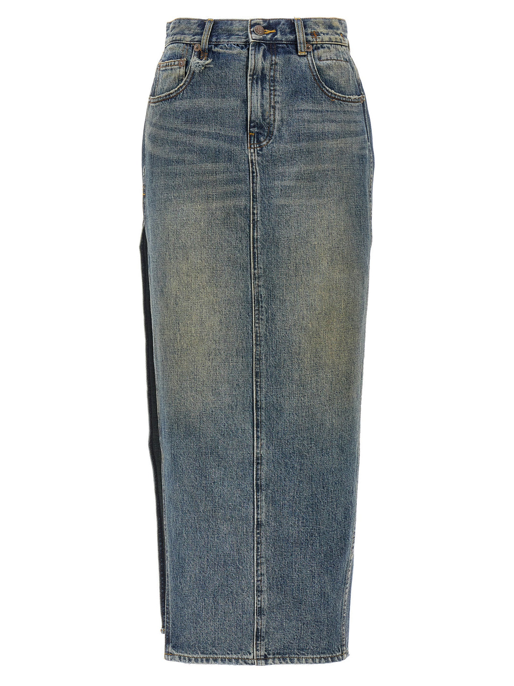 Blue Cotton Mini Skirt