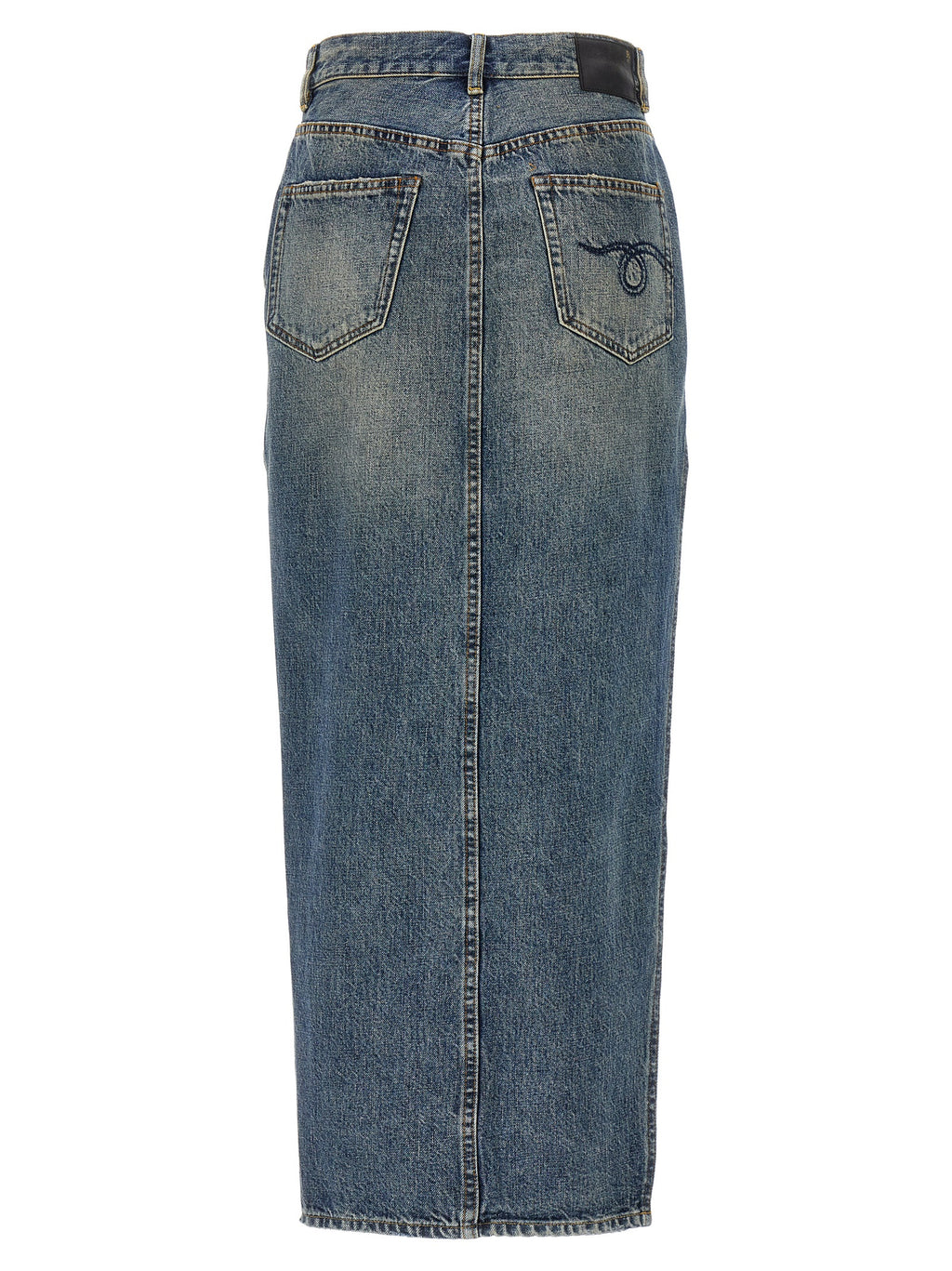 Blue Cotton Mini Skirt