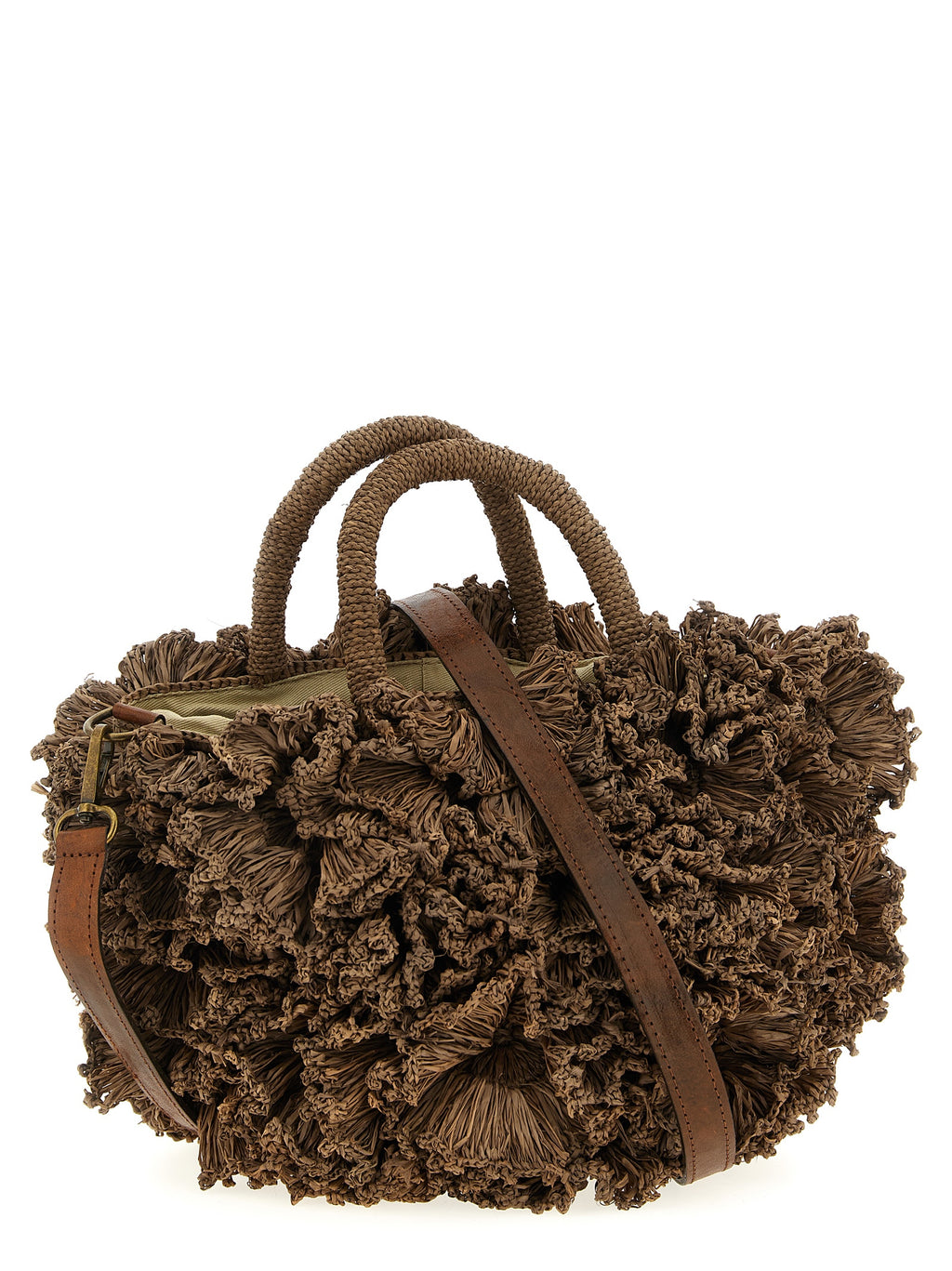 Brown Raffia Handbag