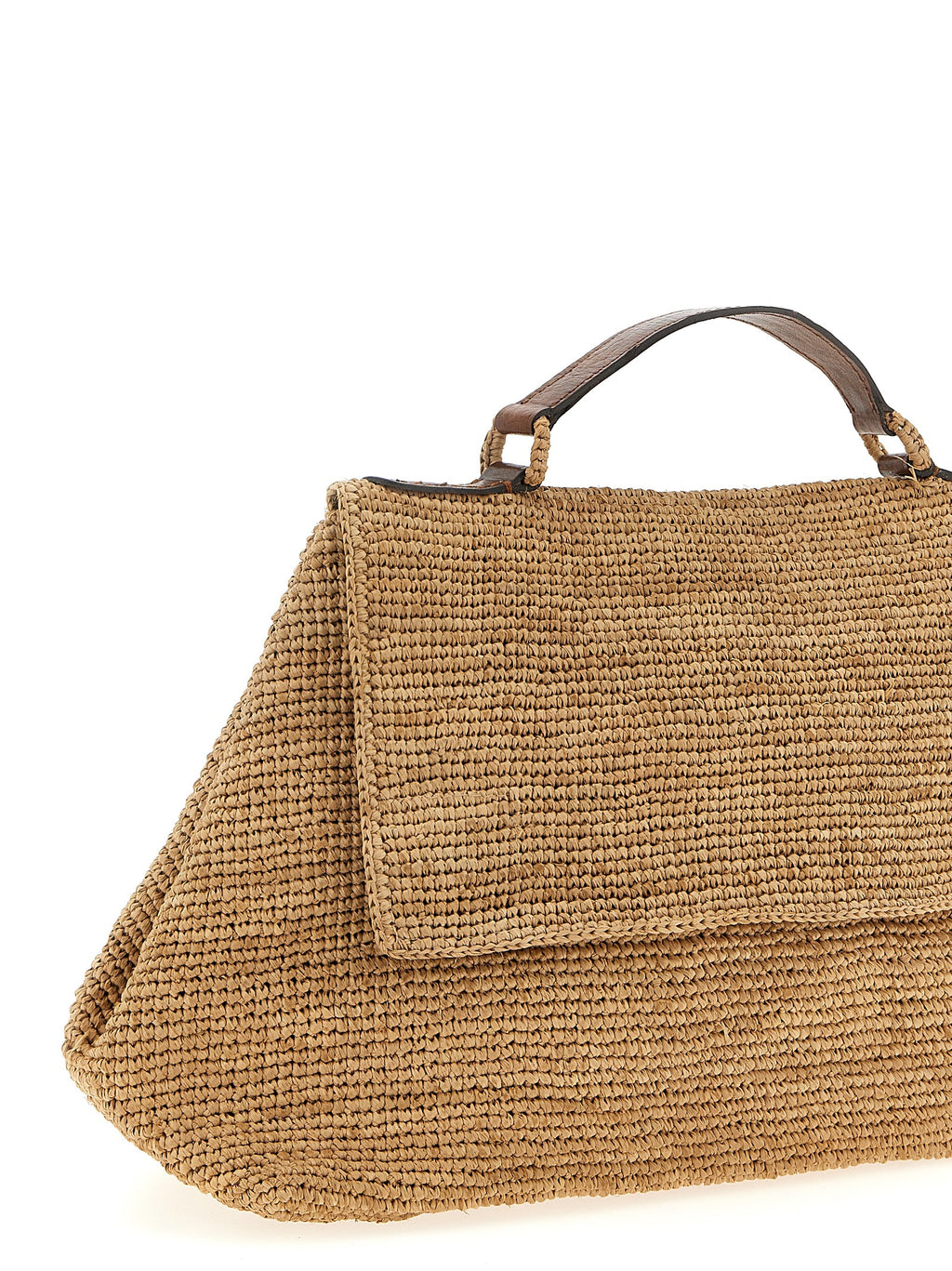 Beige Raffia Handbag