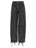 Black Cotton Straight-Leg Jeans