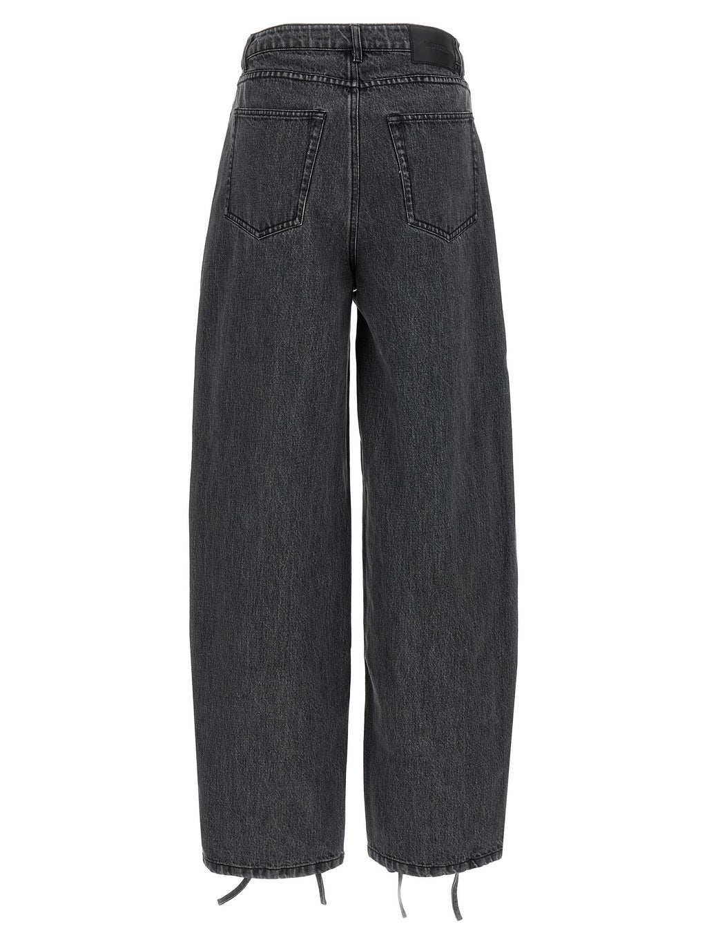 Black Cotton Straight-Leg Jeans