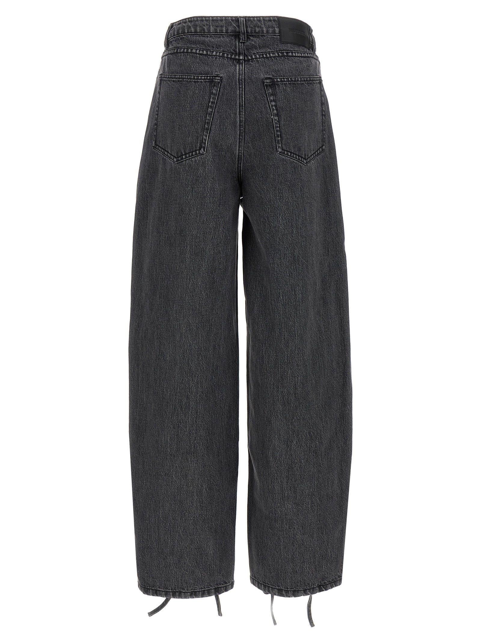 Black Cotton Straight-Leg Jeans