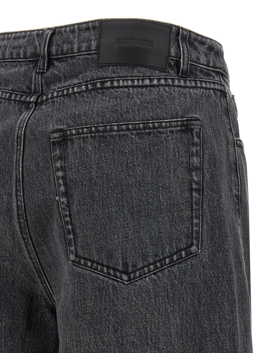 Black Cotton Straight-Leg Jeans