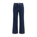 Blue Cotton Flared Jeans