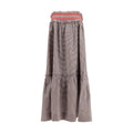 Brown Cotton Midi Skirt