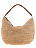 Beige Raffia Shoulder Bag