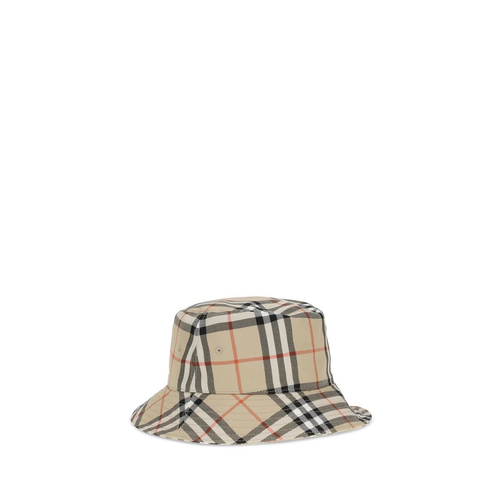 Beige Cotton Bucket Hat