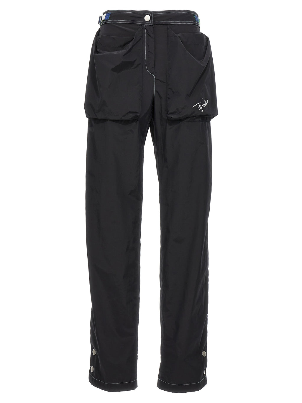 Black Polyamide Casual Pants
